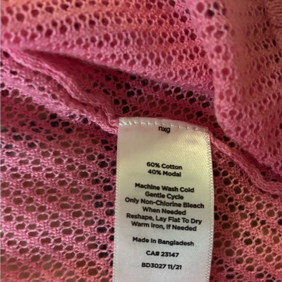 Talbots Medium Pink Open Weave Shrug with front closure - Picture 3 of 3